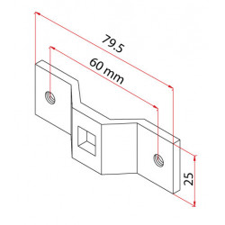 Support pour axe carré 10 mm.