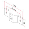 Support pour axe carré 10 mm.
