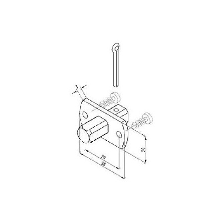 Support pour axe carré 10 mm