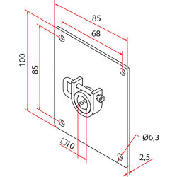Support 100 x 85mm avec déverrouillage