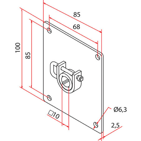 Support 100 x 85mm avec déverrouillage
